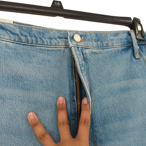 Good American Women 24 Plus Good 90s Shorts Blue 650 High Waist Distressed NEW - Picture 4 of 8